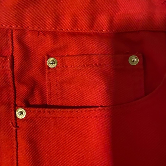 Men’s red denim shorts - Picture 3 of 5